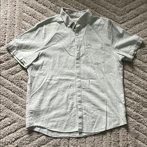 Men’s Mint Green Linen Blend Button Down Shirt